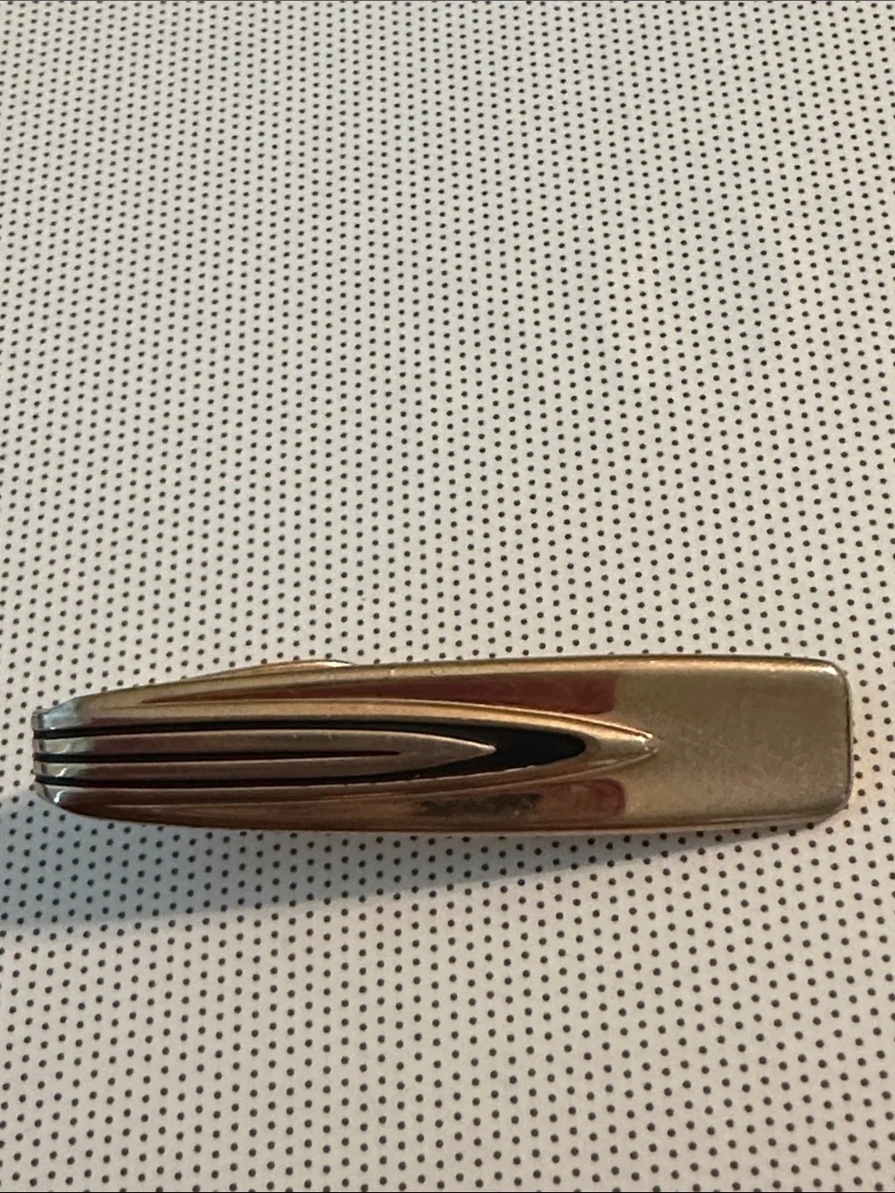 Vintage‎ Hickock Mid Century Gold Tone Cufflinks & Tie Clasp Set